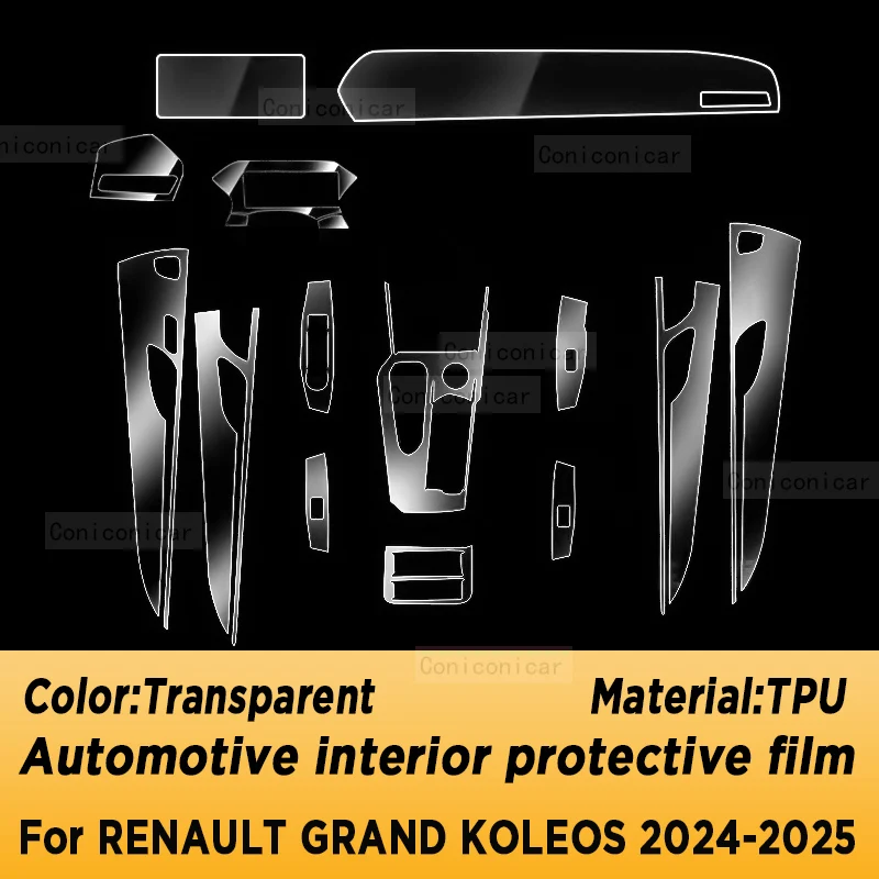 Renault Grand Koleos 2024 2025 자동차 인테리어 센터 콘솔 투명 TPU 보호 필름 Anti-scratc 수리 액세서리