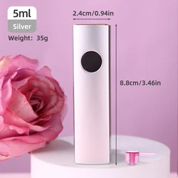 Compact 5ml Leak - Proof Square Perfume Spray Bottle - Elegant Reusable Travel Atomizer - Metal (Silvery)