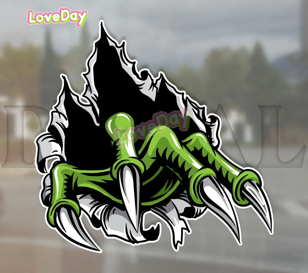 

Tearing Claw Car Sticker Decal 4X4 Green Claw Orange Claw Decal Sticker Vinyl Waterproof Auto Accessories Sticker