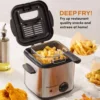 NEW Electric 1.5 Qt. / 6 Cup Oil Capacity Deep Fryer, Adjustable Temperature Removable Basket Stainless Steel 3