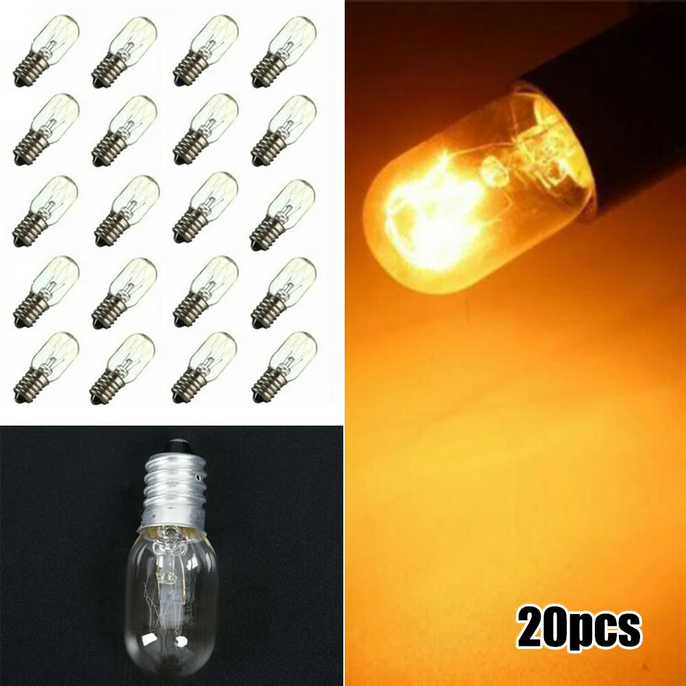 20PCS E14 15W Light Bulb AC220V-240V Vintage Incandescent Bulb Lamp Filament Light Bulb Decor Pygmy Lamp Salt Crystal Lamp