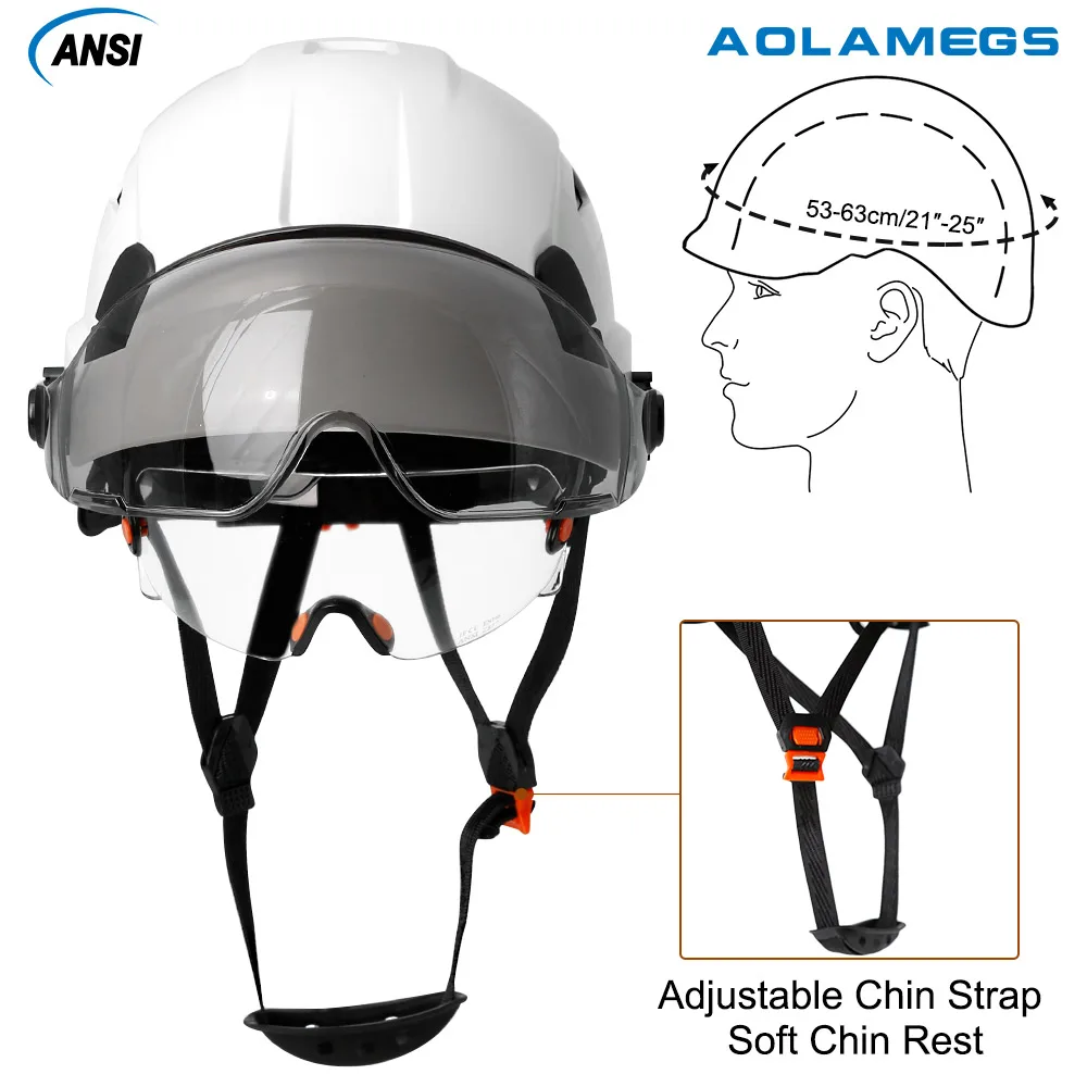 Construction Safety Helmet With Bluetooth 5.0 Noise Reduction Earmuffs For Engineer ABS HardHat with Visors  Industrial Hat ANSI