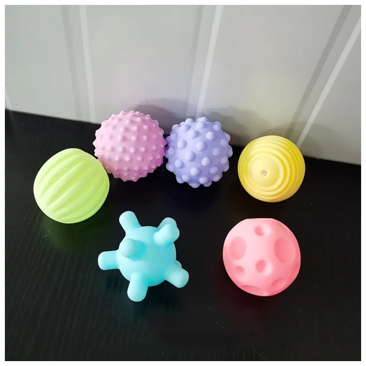 Baby Bath Toy Textured Multi Massage Ball Soft Hands Touch Balls Set Infant Tactile Senses Development Toys BabiesTraining Game 3