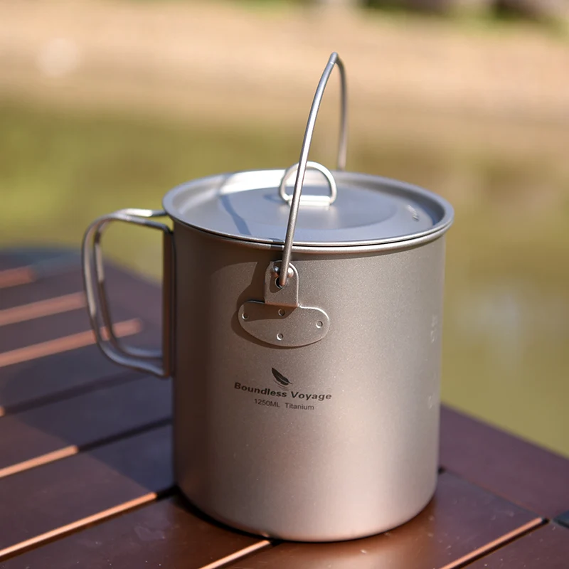 Titan-Topf 420 Ml Mit Deckel & Klappbarem Griff – Outdoor-Tasse Für Camping, Wandern, Kochen – Leicht, Farbwechselnd, 3 Jahre Garantie