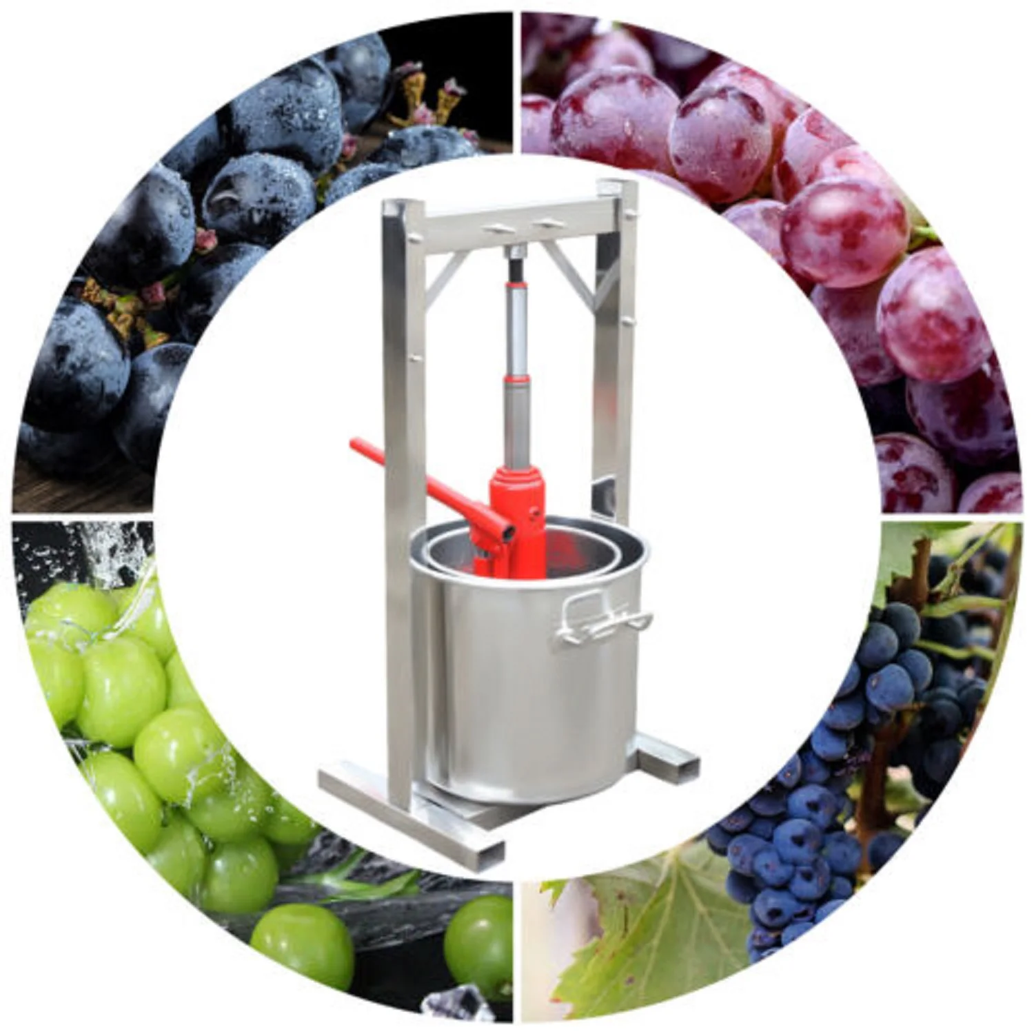 Pressa Per Frutta 12L In Acciaio Inossidabile Con Martinetto Idraulico Aiuto Succo Di Vino Formaggio Uva 12L Frutta Pressa Per Vino Frantoio Per Uva S