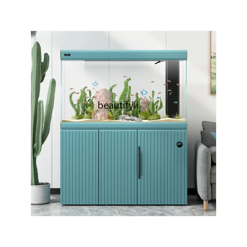 

Ecological Fish Tank Super White Glass Living Room Landscape Small Light Luxury Smart Bottom Filter Ornamental Fish Aquarium