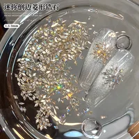 Brilliant Regular Mini Snowflake Rhombus Love Heart Zircon Colorful Crystal Flat Bottom DIY Nail Art Decoration Tool Accessories 6