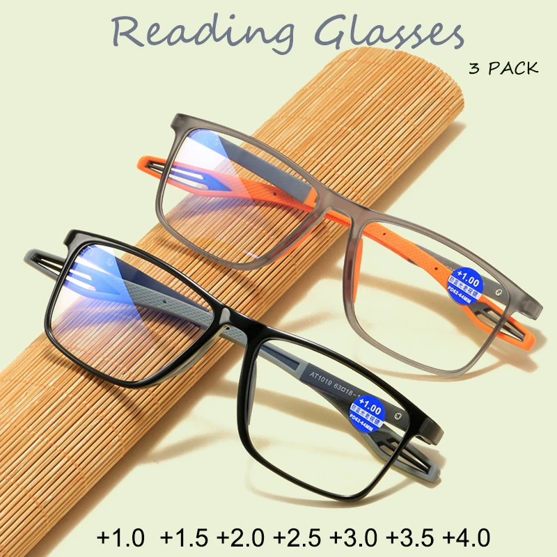 

Spring Hinge Presbyopic Eyeglasses 3 Pack +1.0 +1.5 ~ +4.0 Men Women Eyewear Anti Blue Light Reading Glasses Free Shipping