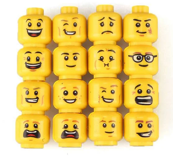 *Minifigs männlicher bedruckter Kopf*20 Stück DIY Erleuchtungsblock Ziegel Teilenummer. Kompatibel mit anderen Baugruppenpartikeln