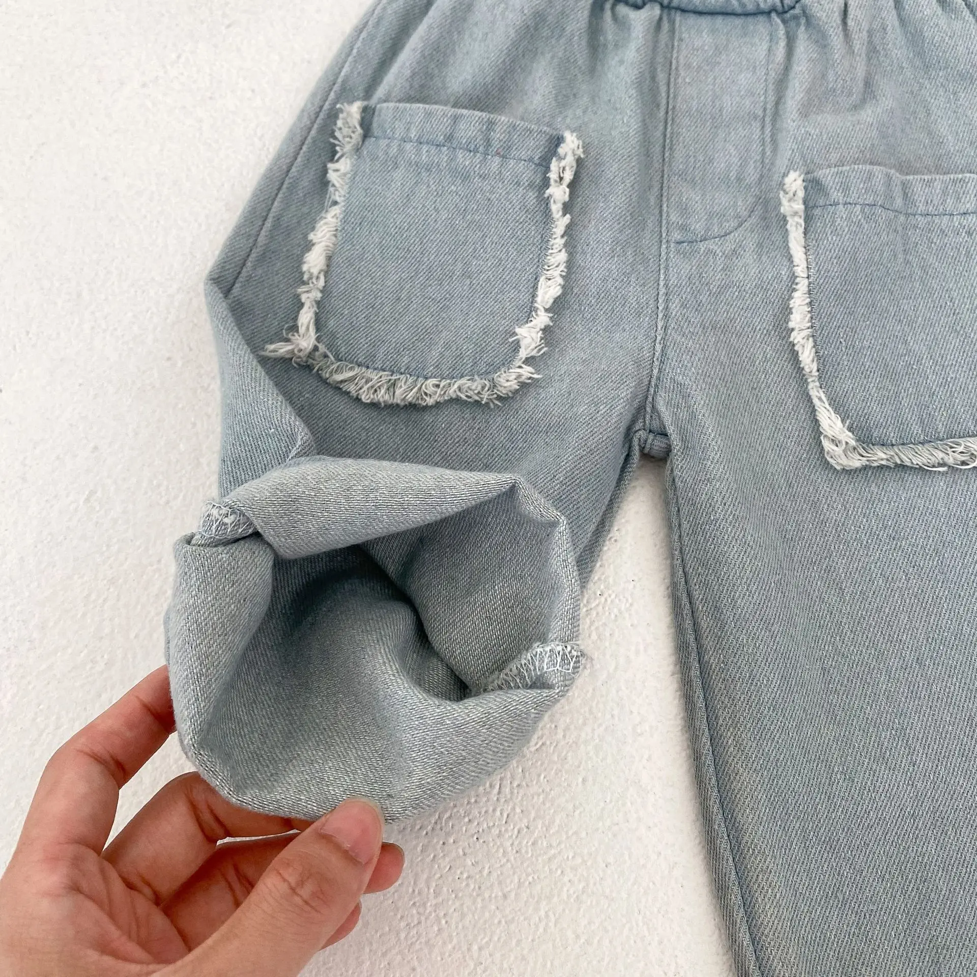 Kids Trousers Baby Toddler Boy Girl Denim Cotton Pants