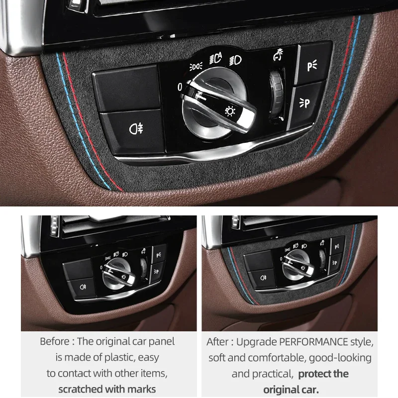 For BMW G30 G32 G38 X3 G01 G08 X4 G02 Headlight Switch Knob Panel Trim Frame Sticker Car Interior Accessories car interior trim