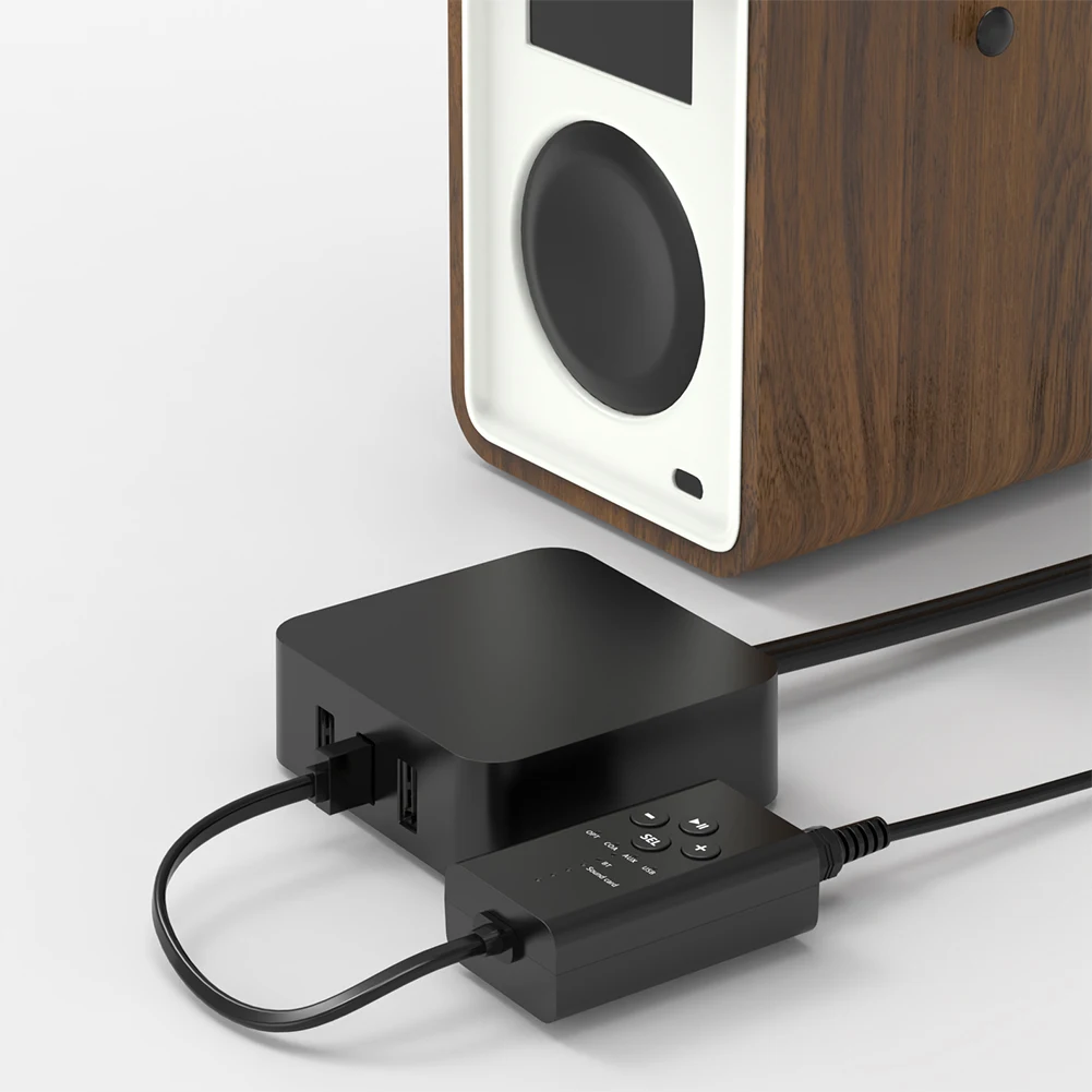 Bluetooth-Compatible 5.2 Stereo Audio Receiver with AUX, Optical, Coaxial, and USB Conversion