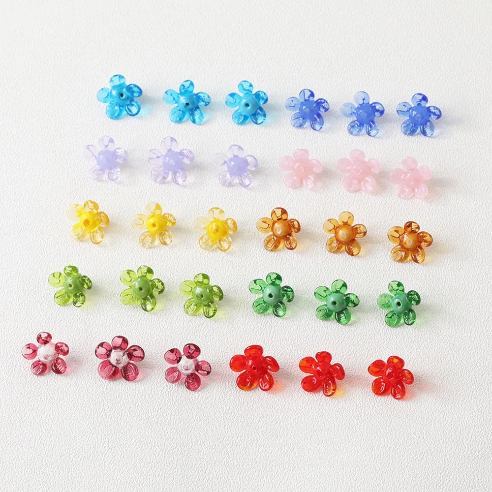 

17mm Summer Lampwork Flower Bead Colorful Handmade High Quality Glass Bead Jewelry Diy Making Bracelet Necklace
