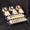 3 Tier Acrylic Display Stand Clear Display Riser Rack for Cupcake Perfume Doll Décor and Organizer Amiibo Funko POP Figures 6