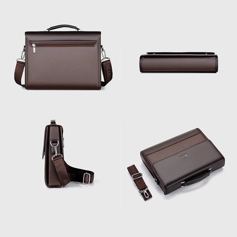 Male Handbags Pu Leather Men's Tote Briefcase Business Shoulder Bag for Men 2025 Brand Laptop Bags Man Organizer for Documents 5