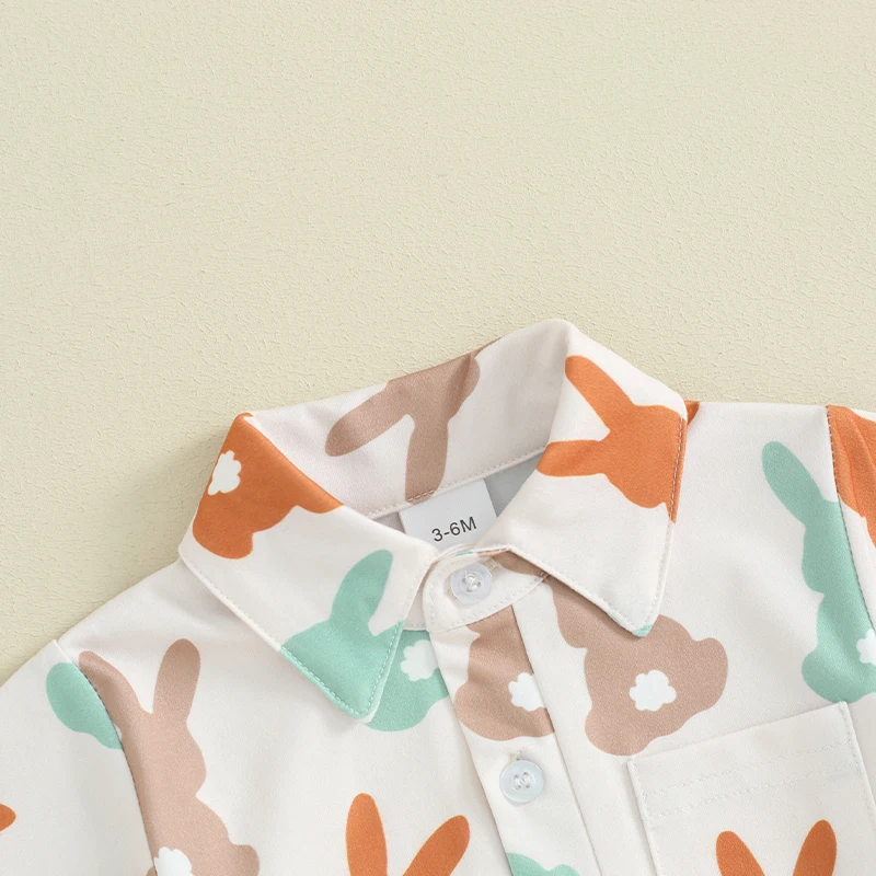 Summer St. Patrick's Day Kids Boys T-shirt Short Sleeve Shirt Bunny Clover Print Tops Clothes boys short sleeve shirts
