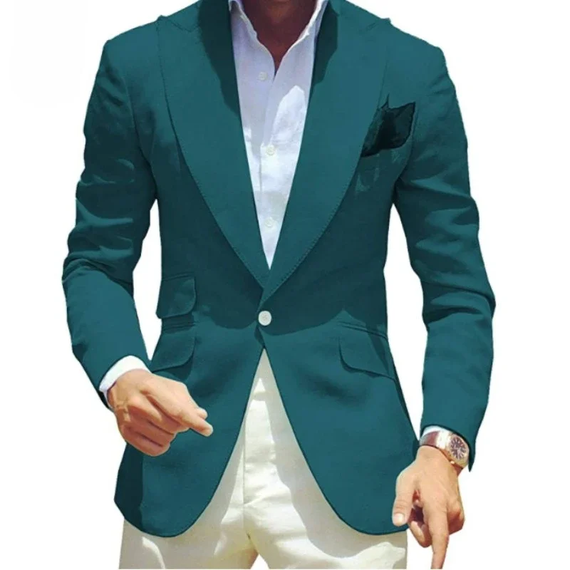 Men's Suit Set 2 Piece Best Man Dress Wedding Dress Men's Suit Set Slim Fit Formal Dress New (Blazer+Pants)