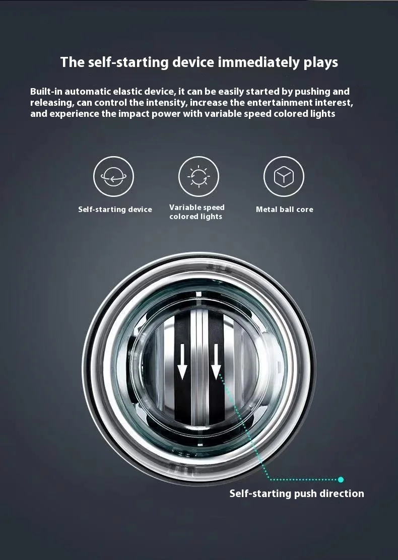 Prim-plan al mecanismului de pornire al bilei gyro