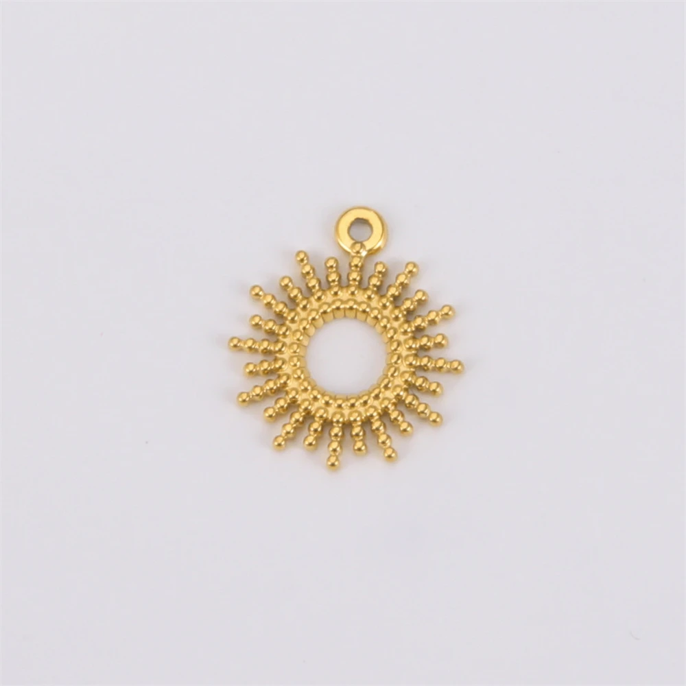 5 teile/los Unfading Edelstahl Charms Für Schmuck Gold Farbe Perlen Sonne Anhänger Für Halskette Armbänder Diy Machen Zubehör – Detail 7