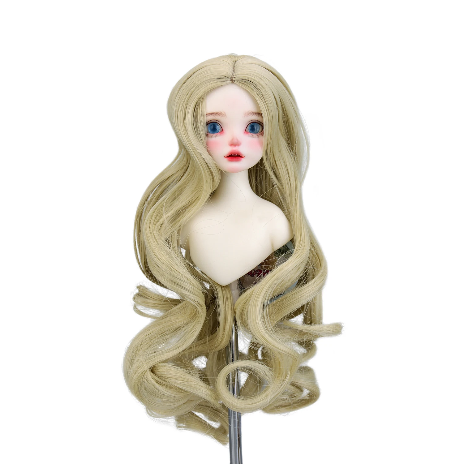 восстанавливающий кондиционер для блондинок tigi bed head serial blonde Aidolla 1/4 BJD Doll Wig Blonde Long Curly Hairs Doll Accessories For 17-18cm Head Girl Toy Doll Gift DIY Minifee Tress