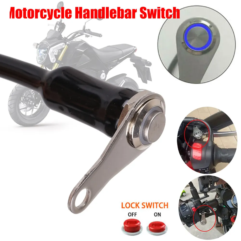 

12V LED Waterproof Motorcycle Handlebar Switch Reset Manual Return Button Engine ON-OFF
