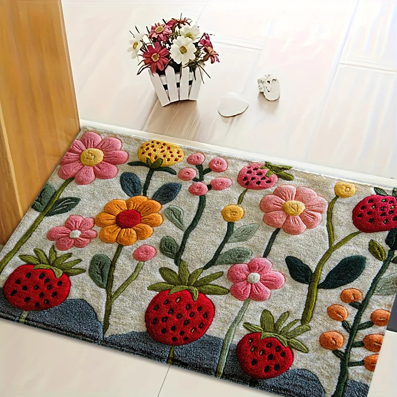 Bathroom Floor Mat floor mat,non slip mat,carpet mat Imitation Cashmere Anti-fouling Anti-slip Carpet Foot Mat Flower Pattern