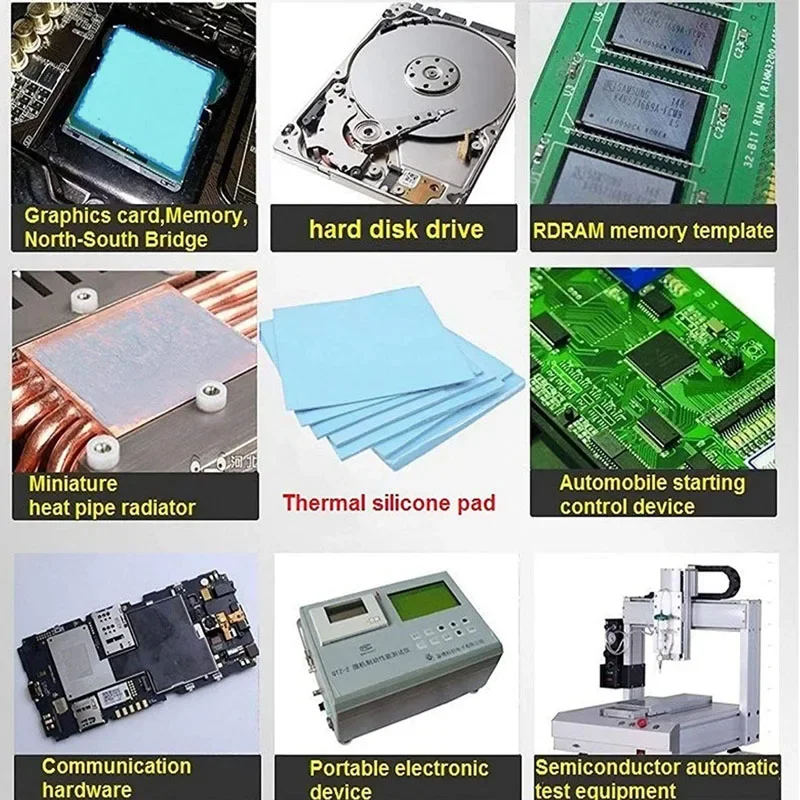 Thermal Pad 100X100mm GPU CPU Laptop Heatsink Cooling 6.0W/mK Motherboard Silicone Grease Pad