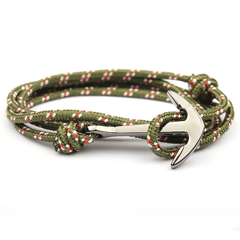 Bracelet Jewelry Adjustable Men Paracord Anchor Bracelets Friendship Woman Charm Bracelets Gun Black Rope Chain Paracord &Bangles SL003