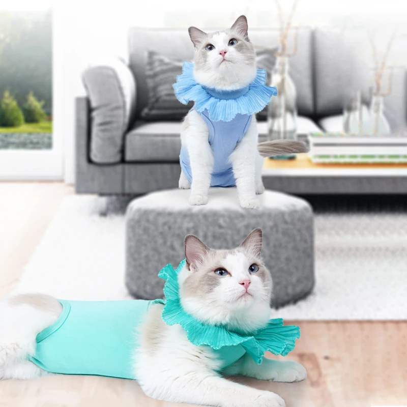 

Cute Pet Recovery Suit Breathable Cat Surgery Clothing Stretchy Puppy Rehabilitation Weaning Shirts Anti Licking Pet Clothes