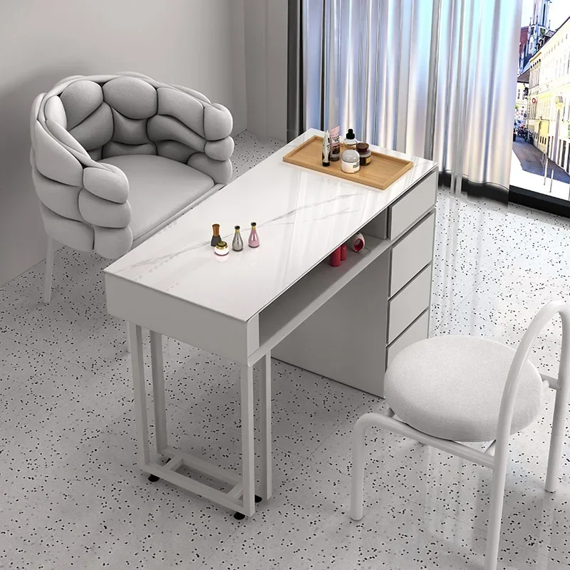 Design Metal Nail Desk Simple Nordic Grey Speciality Nails Table Modern Minimalist Nageltisch Mesa Beauty Salon Furniture YX50ZJ