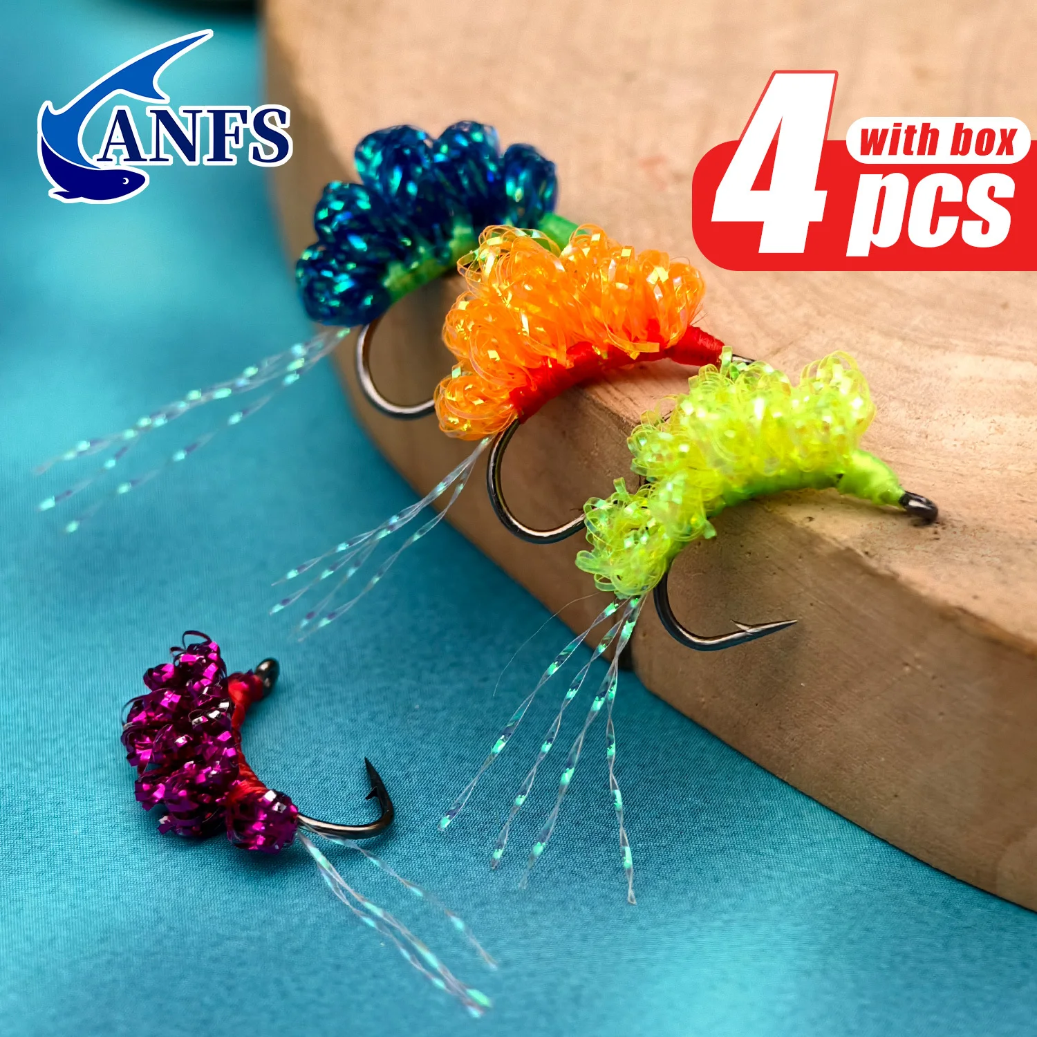 ANFS Mesh Egg-4Pack Lachs-Ei-Fliegen, verschiedene Farben – coole RainbowTrout-Fliegenfischen-Geschenk für Angler