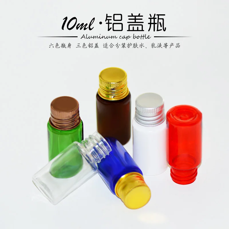

200 X 10ml Plastic PET Colorful Metal Screw Lid Lotion Bottles for Travel Refillable Cosmetic Liquid Sample Containers Vials