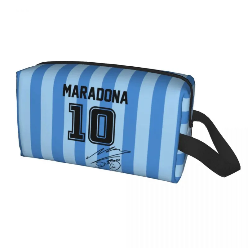 

Fashion Argentina Soccer Legend D10s Diego Maradona Travel Toiletry Bag Women Cosmetic Makeup Organizer Beauty Storage Dopp Kit