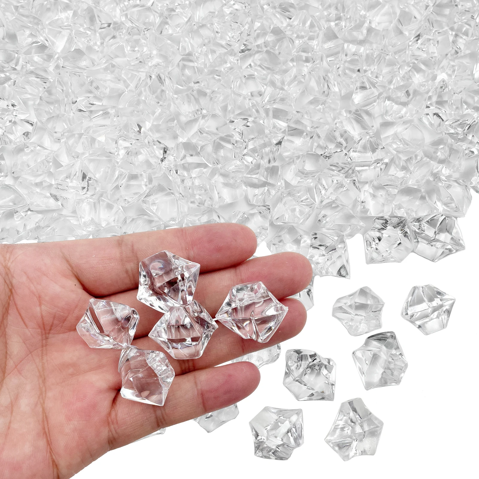 Vase Filler Clear Rocks For Vases: 10000 Pcs Acrylic Crushed Ice