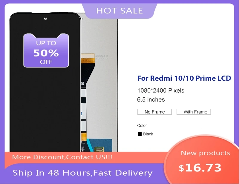 

1Pcs 6.5 Inch For Xiaomi Redmi 10 Lcd Touch Panel Screen Digitizer Assembly For Redmi 10 Prime Display Free Shipping With Tools