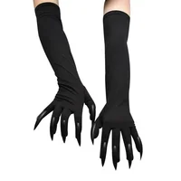Cool Halloween Gloves Long Ghost Claw Dress Up Gloves Fashion Black Long Nails Cosplay Halloween Funny Gloves - Image 5
