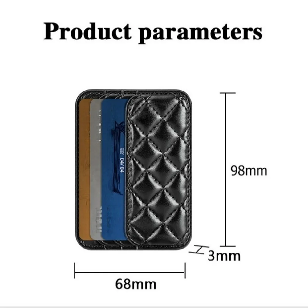 Grid Lined Magnetic Leather Wallet Case with Card Holder and Magnetic Closure