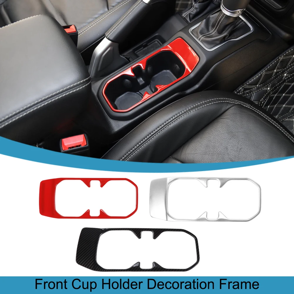 

Car Front Drink Cup Holder Decoration Cover Stickers for Jeep Wrangler JL Gladiator JT 2018-2021 2022 2023 Interior Accessories