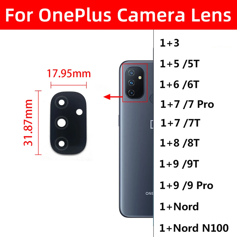 Eonpam Scocca Vetro Posteriore Per OnePlus 7 Coperchio Copribatteria Sostituzione Con Vetro Fotocamera Kit Di Riparazione (Rosso - Foto 4