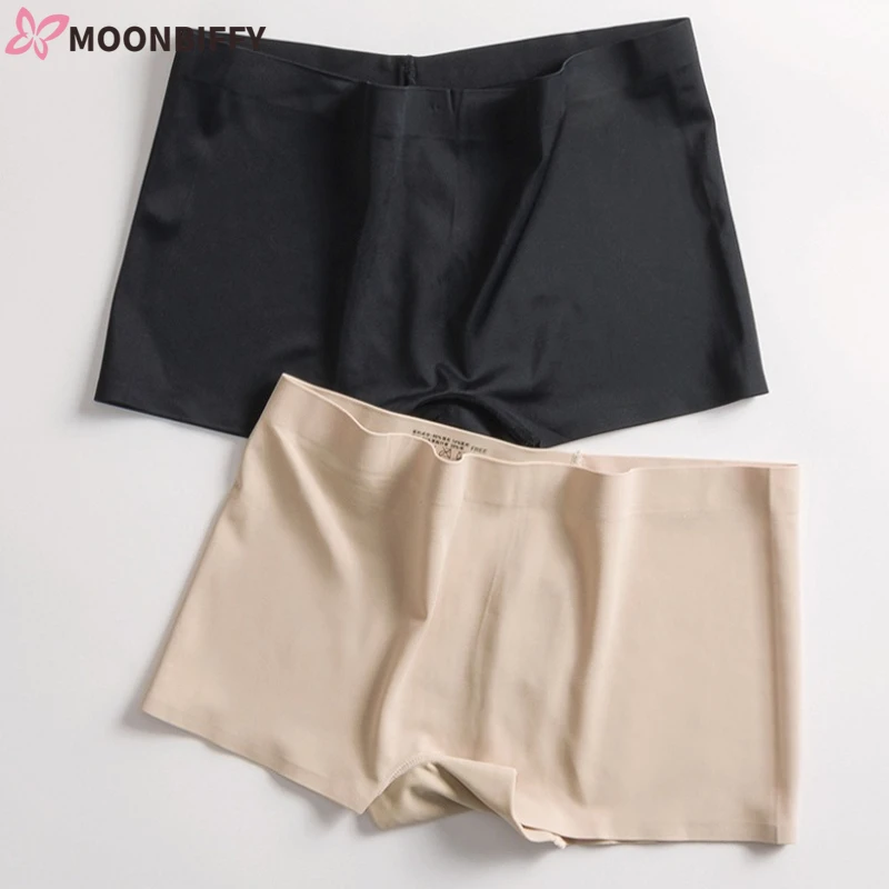 Pantalon court de sécurité sans couture en soie glacée pour femme, Boxer en coton, culotte d'entrejambe, décontracté, ventilation d'été, sport doux, Fitness, Yoga