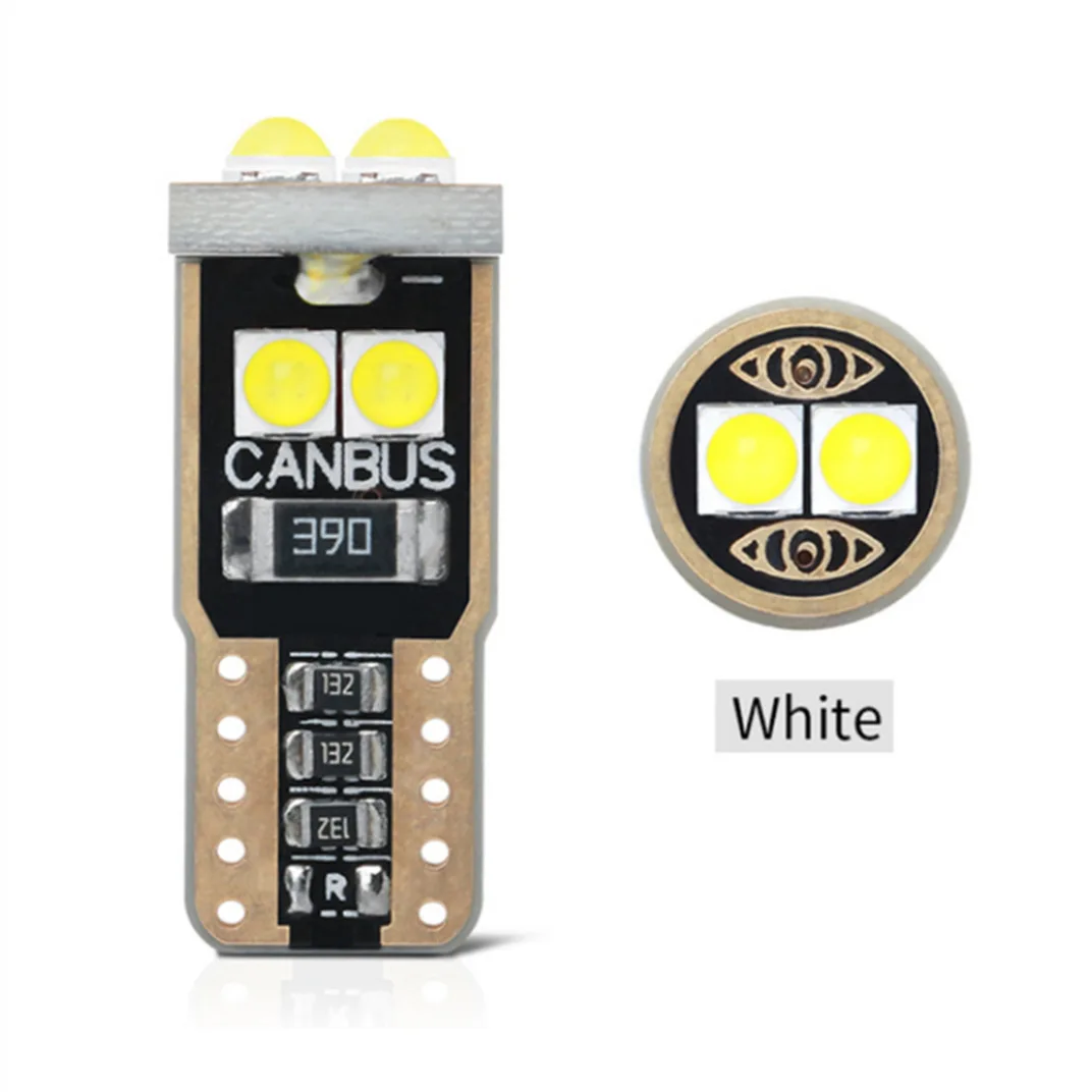

50 шт., Автомобильные светодиодные лампы T10 LED W5W LED BA9S Canbus 194 501 6 SMD 3030