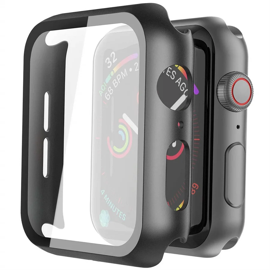 Vetro + Custodia Per Apple Watch Series 9 8 7 6 5 4 3 Se 44Mm 41Mm 45Mm Proteggi Schermo Paraurti Per Apple Watch Accessori
