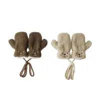 1-4Y Cartoon Bear Baby Mittens Winter Warm Kids Baby Girls Gloves Knitted Children Toddler Thick Child Fleece Cartoon Mittens 2