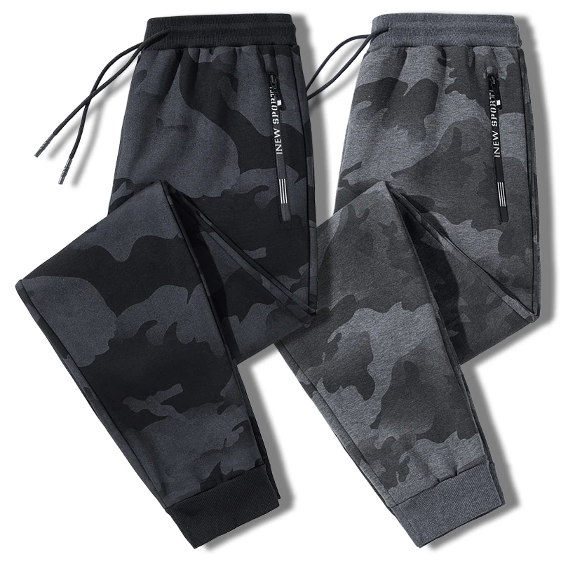 Men\'s Streetwear Camouflage Sweatpants 6XL 7XL 8XL Elastic Waist Casual 95% Cotton Pants Stretch Gym Joggers Running Trousers