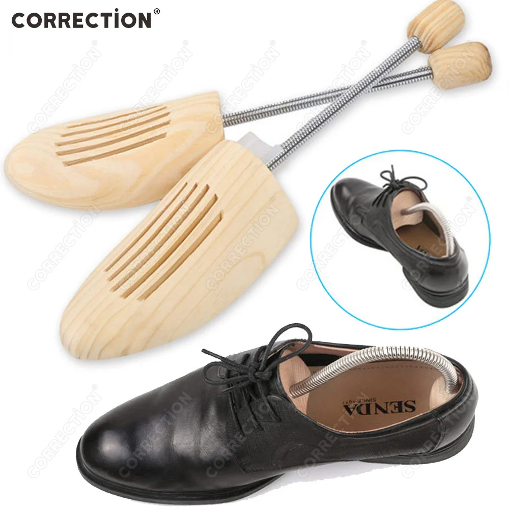Unisex Shoe Stretcher Shoes Tree Shaper Rack, Adjustable Length Wooden Pumps Boots Expander Trees Holder Size S/L For Women Man