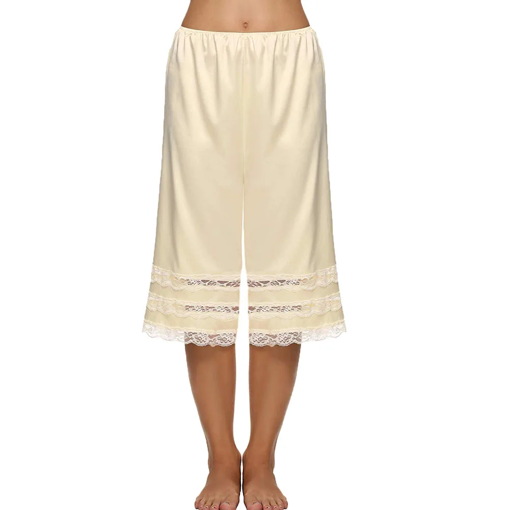 Summer Lady Silk Knit Underwear Underwear Fashion Solid Color Sexy Lace Loose Comfort Pajamas Pants Home Clothing Cropped Pants_ecoleips.com