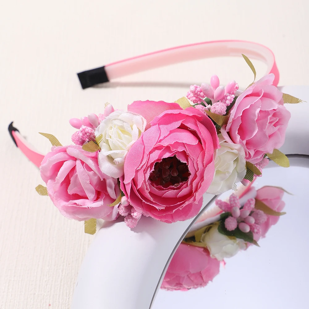 Hair Accessories Handmade Head Flower Girls Headbands Pearl Feather