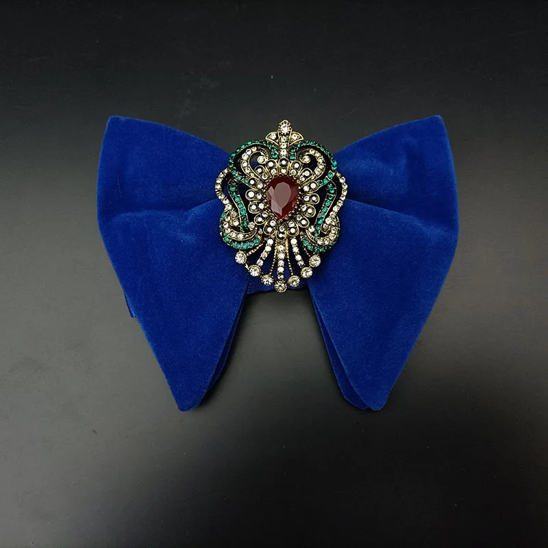 Retro Samt Kristall Fliegen Original handgemachte Schmuck Geschenk Herren Business Bankett Anzug Hemd Zubehör Hochzeit Kragen Blume – Detail 3