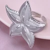 6pcs/Lot Silver Color Circular Butterfly Ring High-Quality Classic Flower Ring Stainless Steel Adjustable Opening Jewelry Gift 3