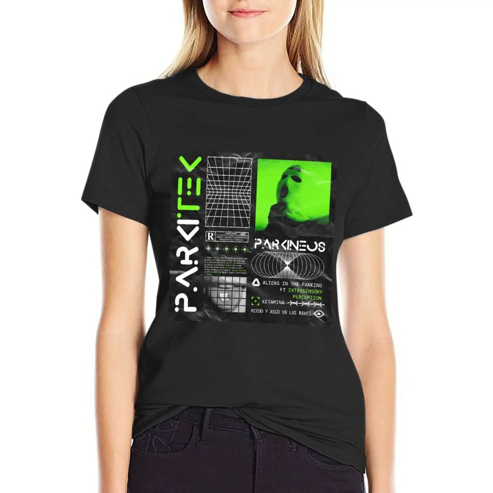 

Parkineos T-Shirt vintage Short sleeve tee white t-shirts for Women